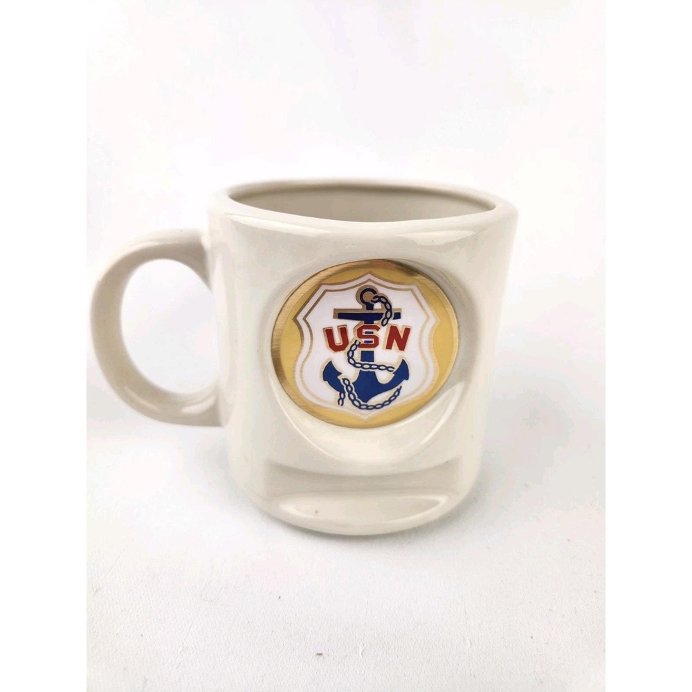 Vintage United States Navy Coffee Mug Sailor Logo USA Souvenir Rare Room 4‎ Name